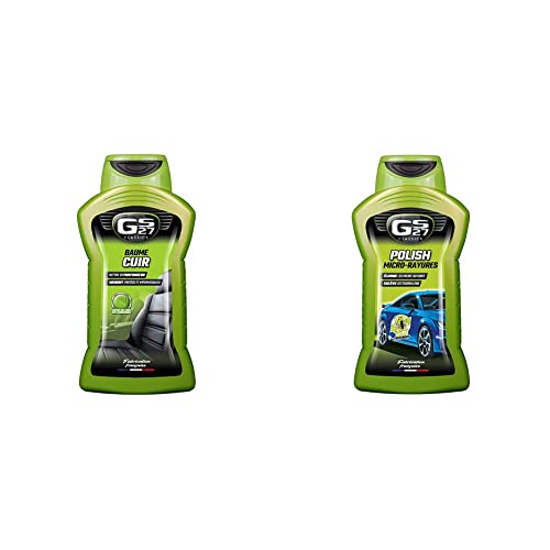 GS27 - Baume Cuir Voiture - Entretien Cuir Voiture Naturel, Teinté ou Simili - 375 ML & Polish Micro-Rayures Voiture - Élimine Facilement Les Micro-Rayures...