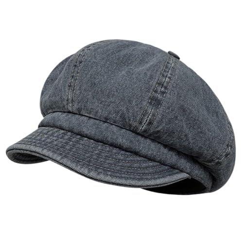 Chapeau octogonal décontracté en denim texturé de haute qualité