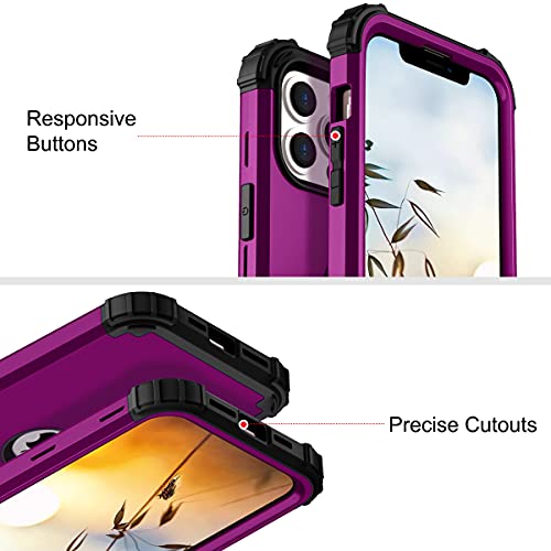 Coque iPhone 13 Pro Max violet foncé au design hybride épuré - 6