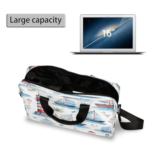Maletín para laptop 15.6-16 in con patrón náutico resistente al agua miniatura 5