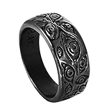 Gothic Evil Eye Ring Black Demon Eyes Band Rings Jewelry Fashion Punk Accessories For Men&Women Size 7