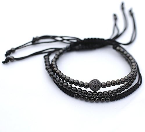 SAVOIR London (Luxury Gift Boxed) 3PCS Rhodium Plated Base Bracelet Set - Gift for Men