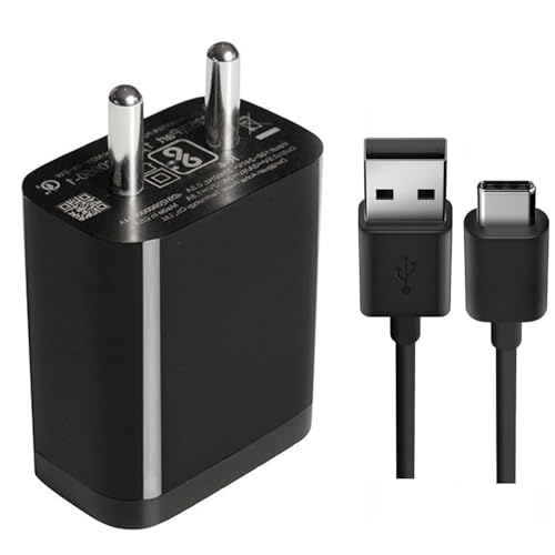 Image of 18W Charger for vivo T2x / T 2 x Charger Original Adapter Like Android Mobile Fast USB Wall Charger with 1 Meter USB Type C Charging Data Cable (3 Amp, TMI16, Black)