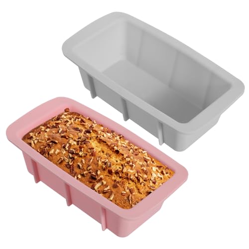 Cabilock 2pcs Silicone Cake Mould for Baking Rectangular Toast Pan and for Mousse Bread and Dessert Creation
