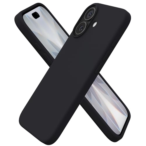 ORNARTO Compatible with iPhone 17 Case 6.3, Slim Liquid Silicone 3 Layers Full Covered Soft Gel Rubber Phone Case Protective Cover 6.3 Inch, Black