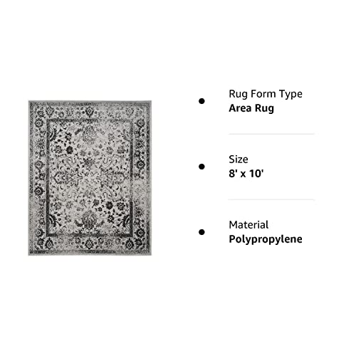 Safavieh Adirondack Collection 8' X 10' Grey/Black Adr109B Oriental Distressed Non-Shedding Living Room Bedroom Dining Home Office Area Rug #TOP7