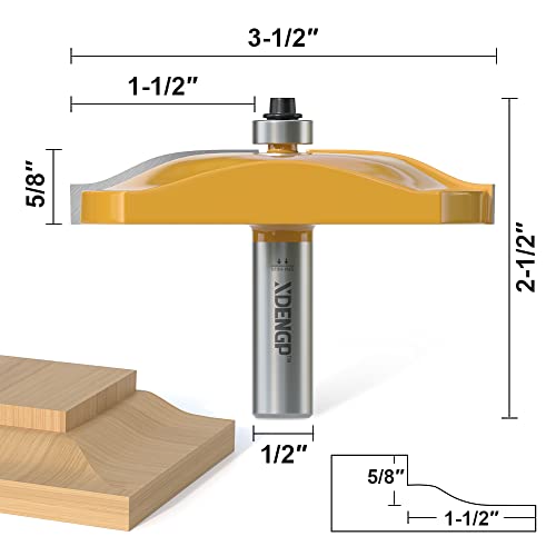 Image of Ogee Raised Panel Router Bits 1 /2 inch Shank, 3-1 /2-Inch Diameter, Shaker Raised Cabinet Door Making Frame Panel Design Router bits for use with Rail and Stile Moulding Milling Router bit