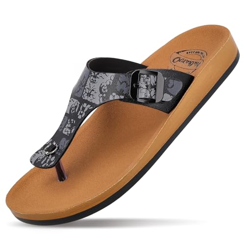 Image of WALKAROO Women'S Textured T-Strap Sandals|Soft Cushioned Footbed, Lightweight Platform PU Sole, Anti-Skid Outsole|Casual Flats,Stylish,Fashion,Travel & comfortable Sandals|WE2349
