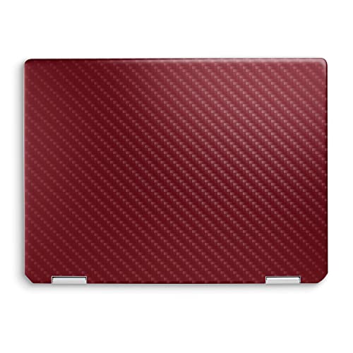 Image of MightySkins Carbon Fiber Skin Compatible with HP Spectre x360 14 inch (2022) Full Wrap Kit - Solid Burgundy | Protective Durable Textured Carbon Fiber Finish | Easy to Apply | Made in The USA