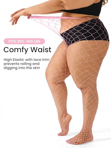 Image of Plus Size Fishnet tights stockings Big Mesh Leggings Pantyhose for women