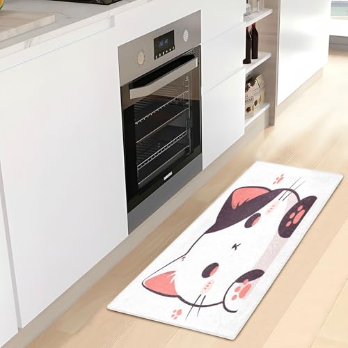 Tapis de bain chien mignon blanc antidérapant 99x50 cm