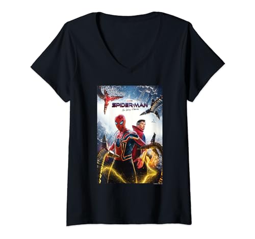 T-shirt Spider-Man No Way Home femme col V coton doux coupe ajustée