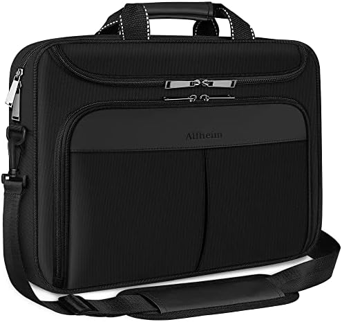 Alfheim Laptop Bag, 16 inch 900D Waterproof Protective Messenger Briefcase Bag with Adjustable Shoulder Strap, Multifuntional Shoulder bag for Men Women School/Travel/Business(Black)