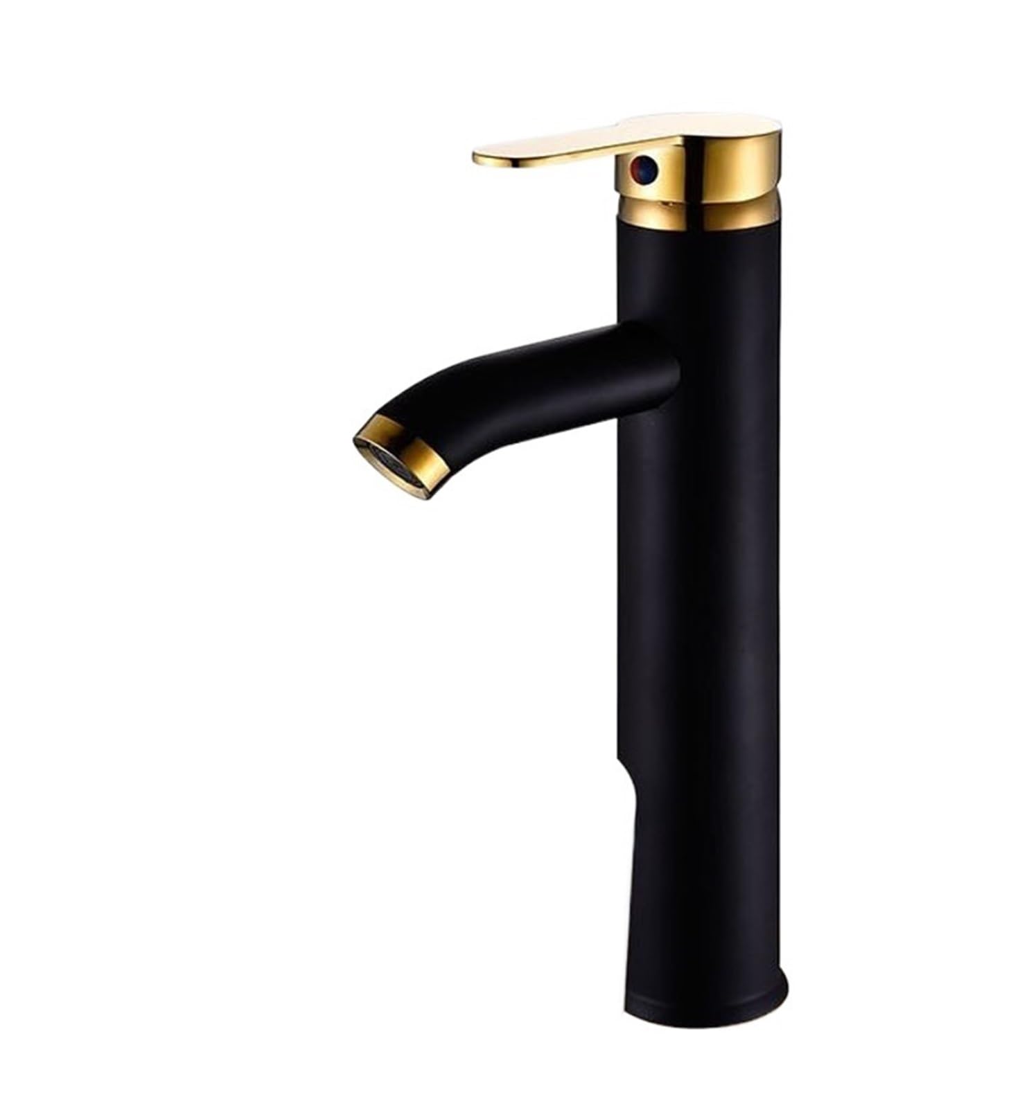CVFRDD Basin Sink Bathroom Faucet, Deck Mounted Hot Cold Water Basin Mixer Taps, Matte Black Gold Lavatory Sink Tap Crane Toilet Faucet(03 Long)