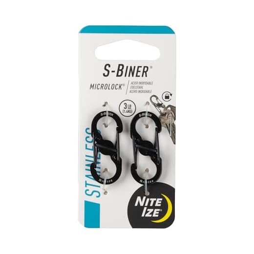 Nite Ize LSBM-01-2R3 S-Biner Micro Lock, Black, 2-Pack