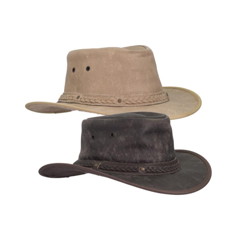 Walker and Hawkes - Chapeau Canyon - Galon tressé - Cuir de Vachette - Outback