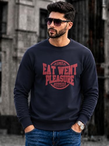 Image of Mack Jonney Men's Printed Fleece Sweatshirt|Full Sleeve Round Neck Winter Sweatshirt for Casual Wear|Travel|Gym & Everyday Style-mj-62