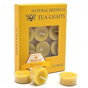 Natural Yellow Beeswax Tealight Candles – 12...