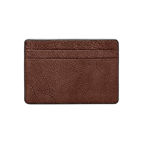 Image of Fossil Men's Steven Leather Slim Minimalist Card Case Wallet, Medium Brown, (Model: ML4395210)
