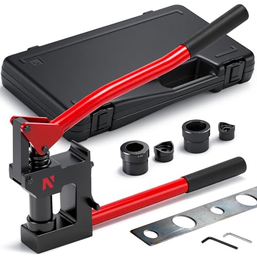 NEWTRY Metal Stud Punch Set with 7/8 1-1/8 1-11/32 Dies 20GA Punch