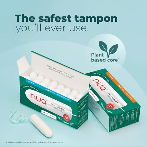 Image of Nua EaseFit Tampons for Light Flow | 16 Tampons | Gynaecologically Tested | Hypoallergenic | Rapid Absorption Core | Leak-Proof Protection