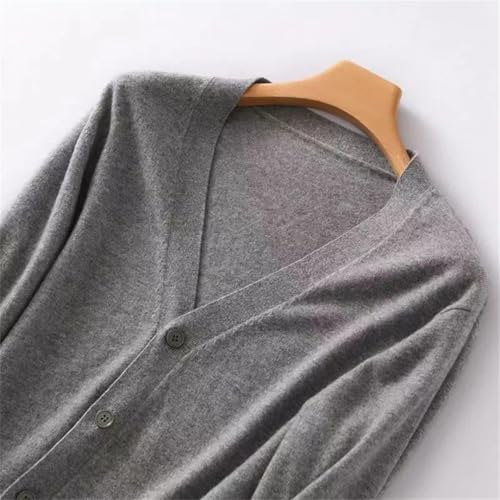 Men's Cashmere Cotton Blend Cardigan Sweater V-Neck Single Breasted Business Knitted Jumper4