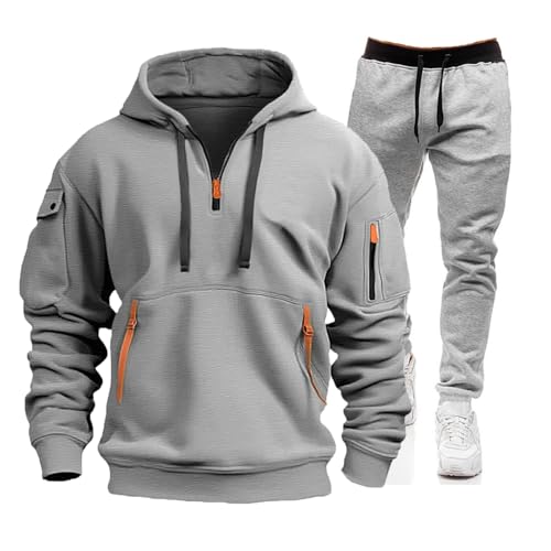 Generisch Chándal para hombre y adolescente, chándal, pantalones de sudadera+sudadera con capucha para hombre, traje deportivo, sudadera con capucha, pantalones deportivos con capucha, juego de