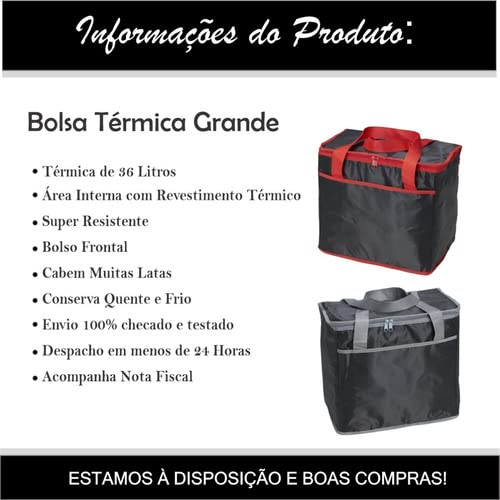 Bolsa Térmica 36 Litros Grande Para Cerveja Bebida Latinha Garrafa Camping Praia Viagem Lanche Marmi