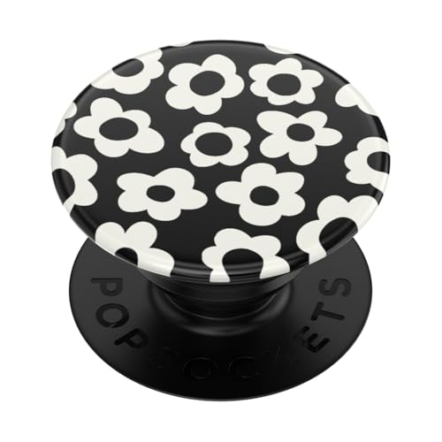 Image of PopSockets Adhesive Phone Grip, Holder, Phone Stand, Black - Black Mod Flower