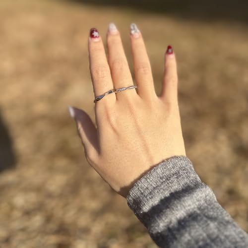 925 Sterling Silver Zirconia Couple Promise Rings for Women, Button Knot Design, Adjustable Wedding & Engagement Rings4