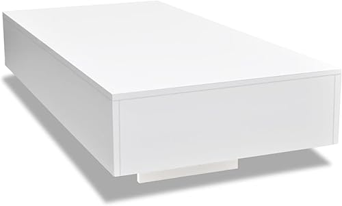 Miniatura 3 de BaraSh Mesa de centro Mesas de sala de estar, mesa central Mesas de centro para sala de estar con almacenamiento, color blanco brillante
