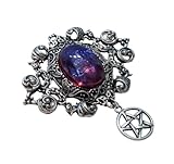 Dragon's Breath Fire Opal Pentacle Brooch handmade jewelry wiccan pagan wicca witch witchcraft goddess magic cloak pin