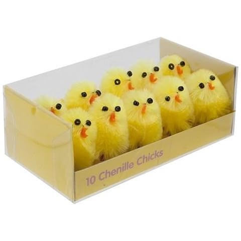 Chenille 3.5cm Yellow Easter Chicks Chicken Plush Decoration Craft Pack of 10 Cover
