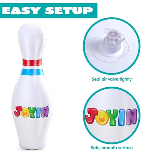 image for JOYIN Giant Inflatable Bowling Set for Kids and Adults, Christmas Birt