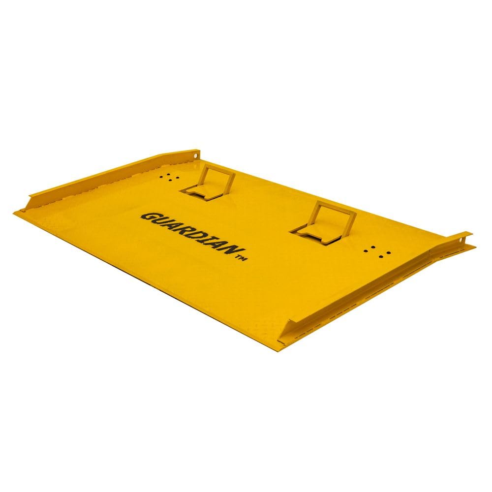 Dock Board, 48" x 72", Steel, 16,000 lb, for Forklift, up to 5" H, Guardian