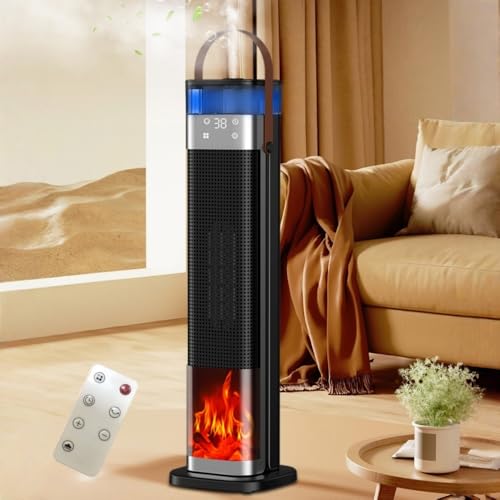 【Lapakey】電気ストーブ、セラミックヒーター 加湿機能付き 2秒速暖 首振り 1-12Hタイマー設定 リモコン付き 転倒自動OFF 持ち運び 低騒音 暖房器具 温風ヒーター人気 省エネ 3つの送風モード 高い安全性 暖房器具 脱衣所、卓上、オフィス、