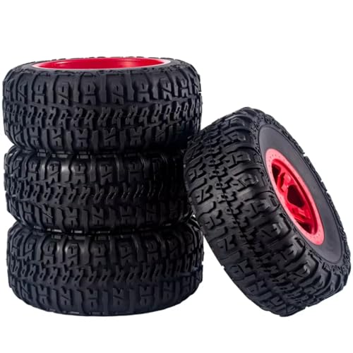 RC�^�C���J�[ For Remo 1/10 4PCS RC�����[�g�R���g���[���I�t���[�h���f���J�[�Z�����g���b�N�^�C���z�C�[��118mm X 46mm�A�_�v�^�[12mm(Red)