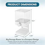 Zevro Compact Dry Food Dispenser, Single Control, White/Chrome - Image 3