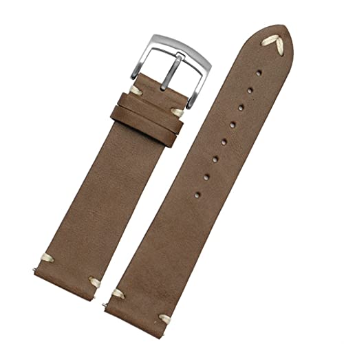 Bracelet de montre cuir véritable marron 22mm pour remplacer un bracelet usé