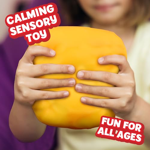 Extra Large Squishy Squeeze Cheese Block, Gag Gifts Funny Adult, 4.25 Inch Giant Stress Ball, Fidget Sensory Toy for Kids