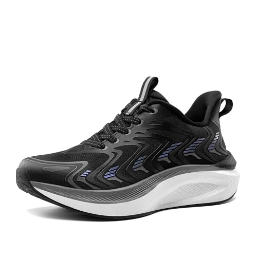 ALLSWIFIT Zapatillas Mujer Correr Zapatos Deportivos Comodos Transpirables y Antideslizantes con Suela Absorción de Impactos,Size 41.5,Negro,SARR021W