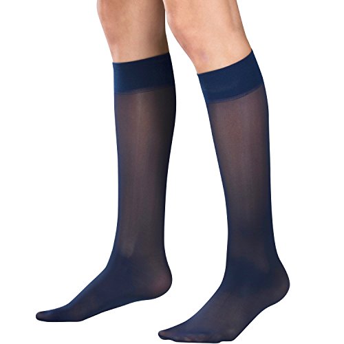 Image of Truform Sheer Compression Stockings, 8-15 mmHg, Women's Knee High Length, 20 Denier
