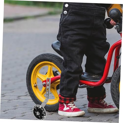 Ruedas de entrenamiento MAGICLULU para bicicleta con luz LED intermitente, ruedas auxiliares de repuesto para bicicleta, juego de soporte negro para principiantes y seguridad al andar en bicicleta miniatura 6