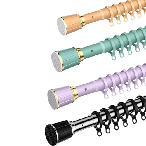 Barre de rideau de douche télescopique 5m rail extensible séparateur pièce violet - 2