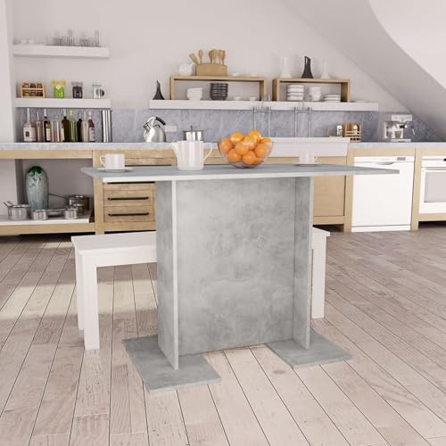 Homgoday Mesa de Comedor de Madera Gris hormigón 110x60x75 cm Mesa de Bar, Mesa de Desayuno Muebles Altas Comedor Mesa Alta Mesa de Cocina