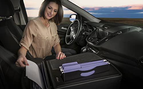 Image of AutoExec AE-FMEF-PI-BT Efficiency FileMaster Car Desk for Your Vehicle Workstation and Mobile Office, Black with 400 watt Power Inverter