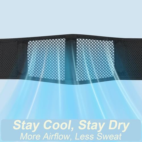Image of Thin & Lightweight Back Brace for Lower Back Pain Relief - Slim, Breathable Back Support Brace for Sciatica, Herniated Disc - Adjustable Lumbar Support Belt for Men & Women, All Day Comfort