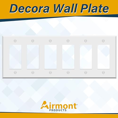 Placa de pared de 6 bandas interruptor Decora embellecedor blanco 4