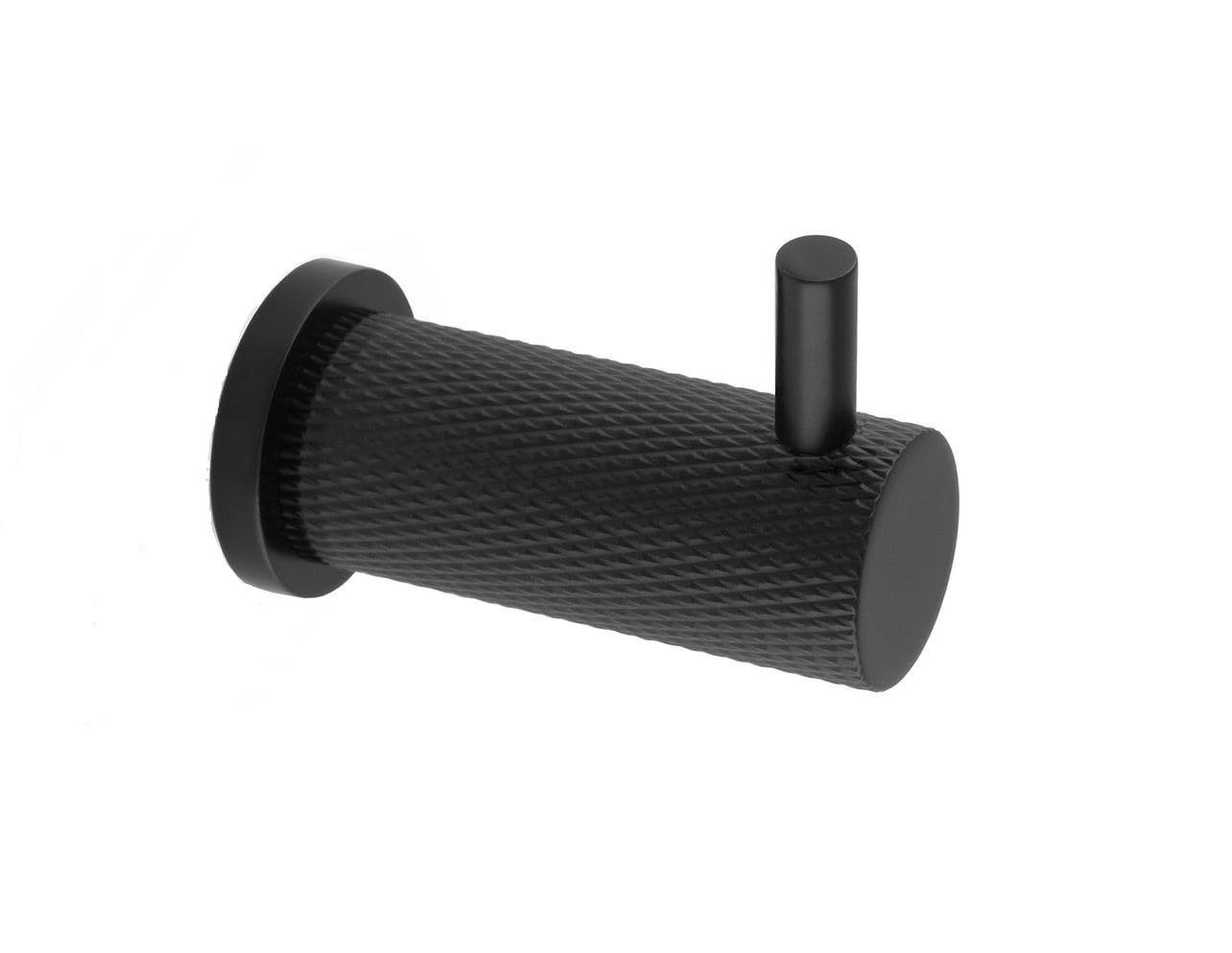 Carlisle Brass Alexander & Wilks Brunel Knurled Coat Hook, Wall-Mounted (Matt Black)