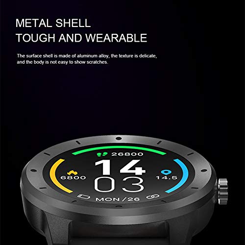 Disc smart sporthorloge, multifunctionele extra sportstappenteller, stijlvol en functioneel horloge voor volwassenen.,Black - Afbeelding 4